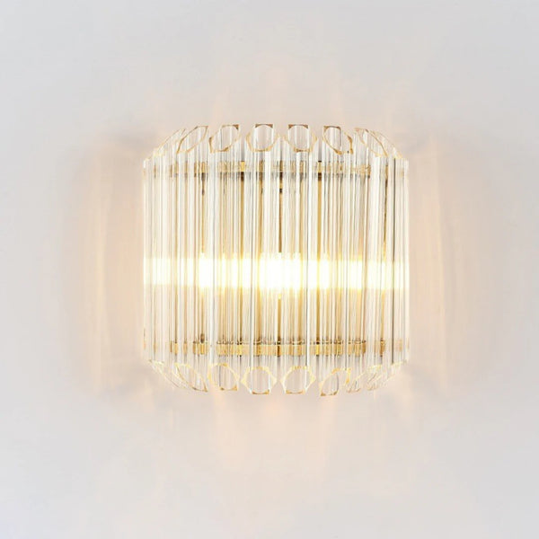 Modern Crystal Rod Brass Wall Sconce