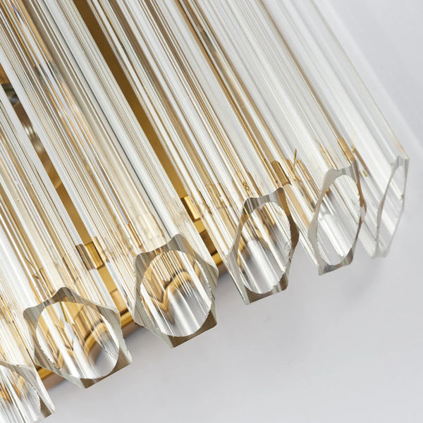 Modern Crystal Rod Brass Wall Sconce