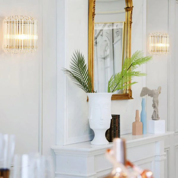 Modern Crystal Rod Brass Wall Sconce