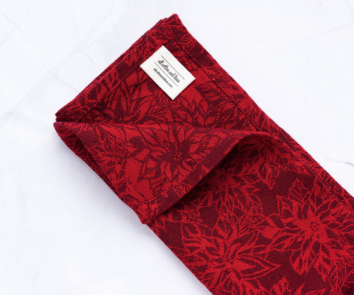 Red Napkins - Floral Napkins