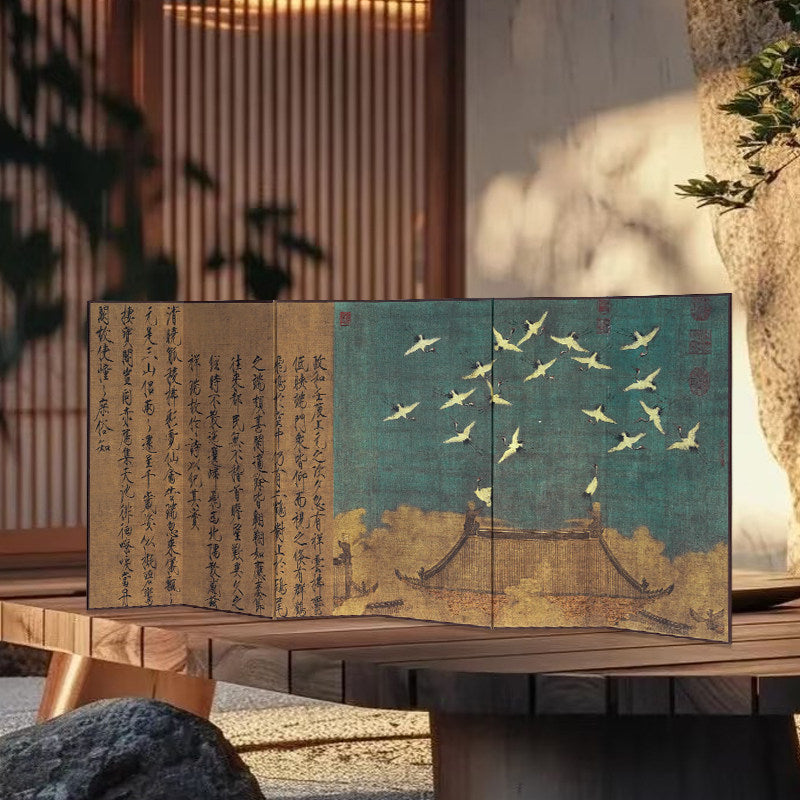Japanese Imperial Byōbu Folding Screen | Double-Sided 