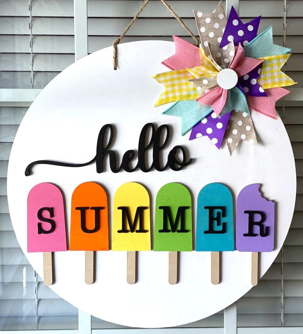 Unfinished Wood Summer Popsicle Shape | Ice Cream | Food | Craft Cutout | up to 46