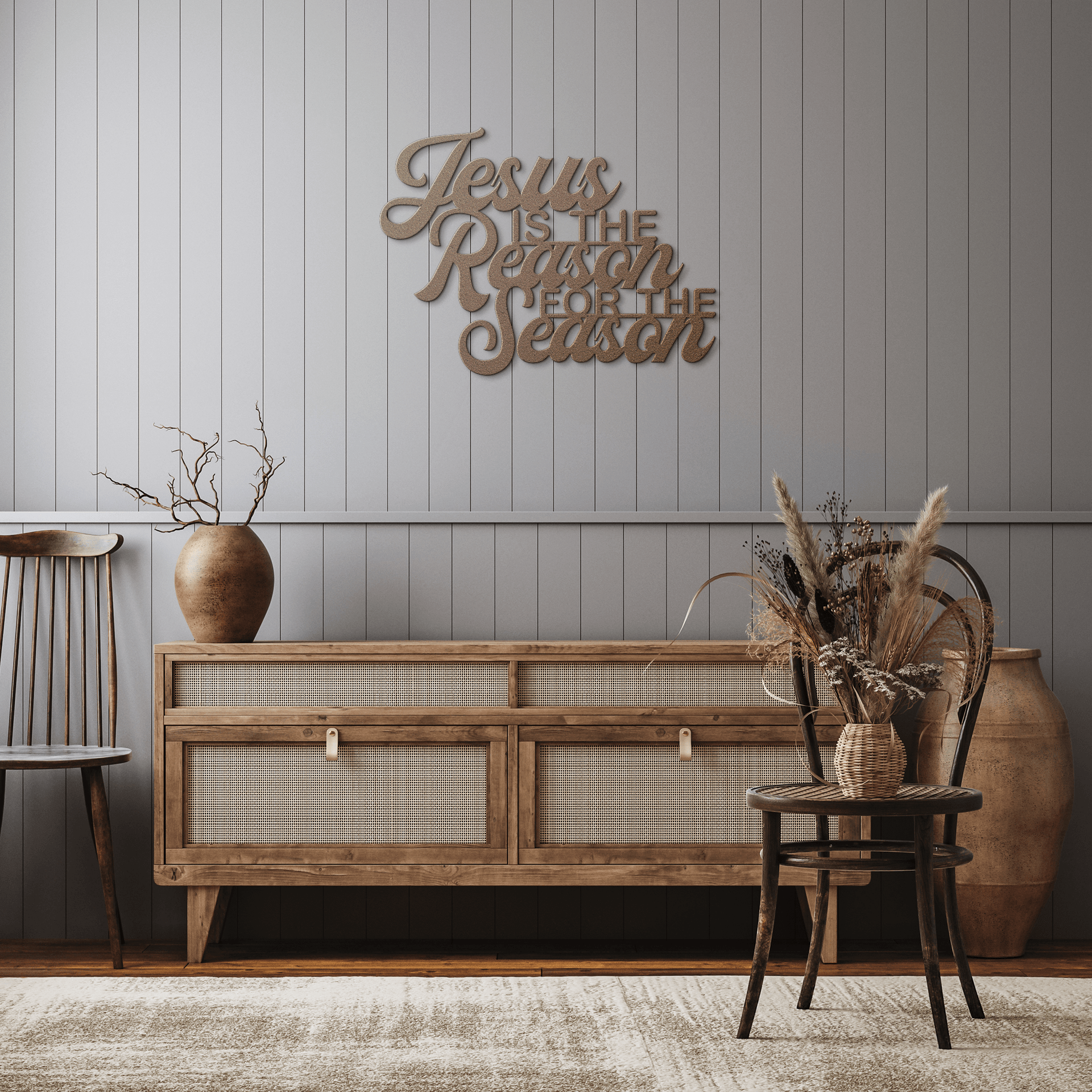 Jesus Is the Reason for the Season – Christmas Metal Wall Sign - 5 Colors & 6 Sizes!