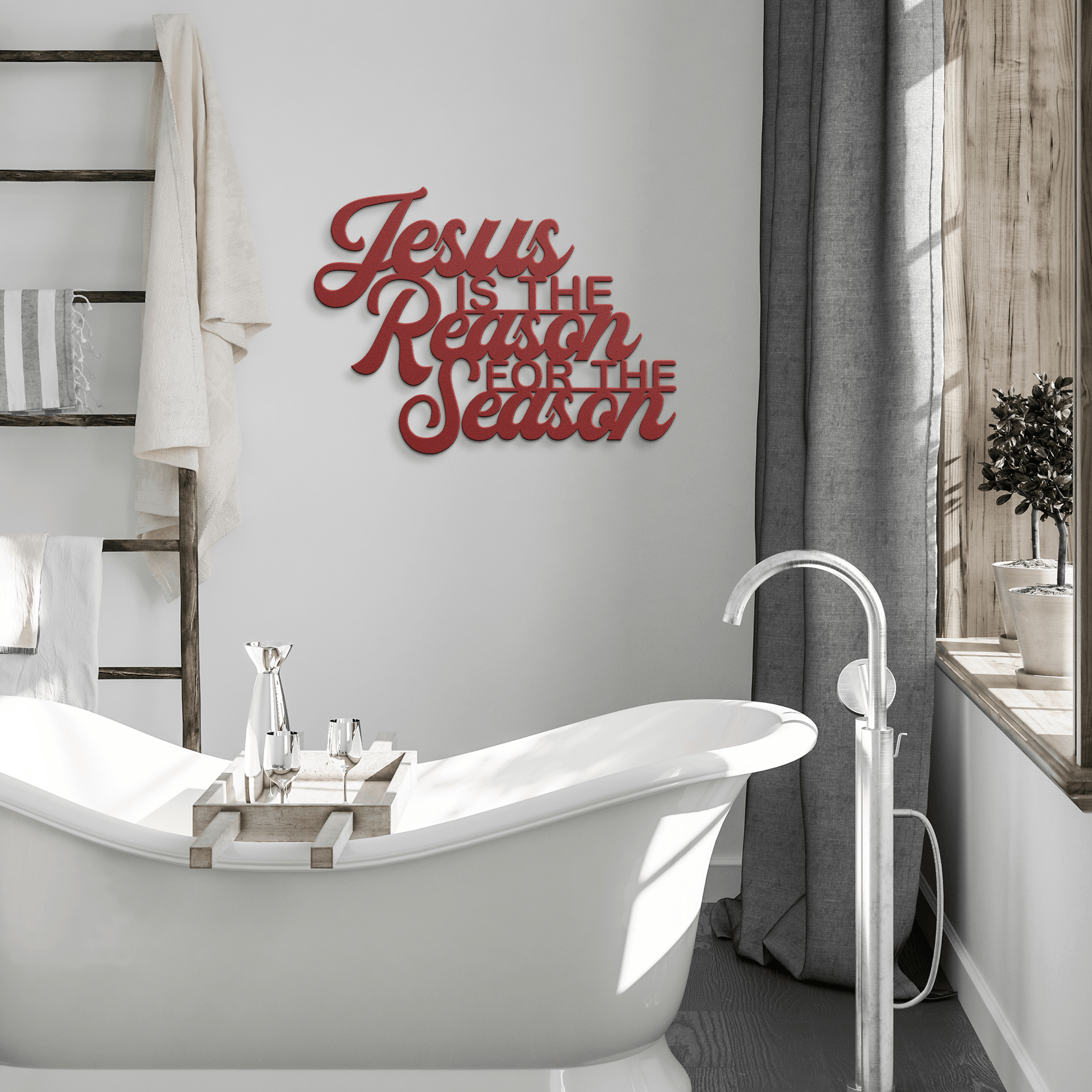 Jesus Is the Reason for the Season – Christmas Metal Wall Sign - 5 Colors & 6 Sizes!