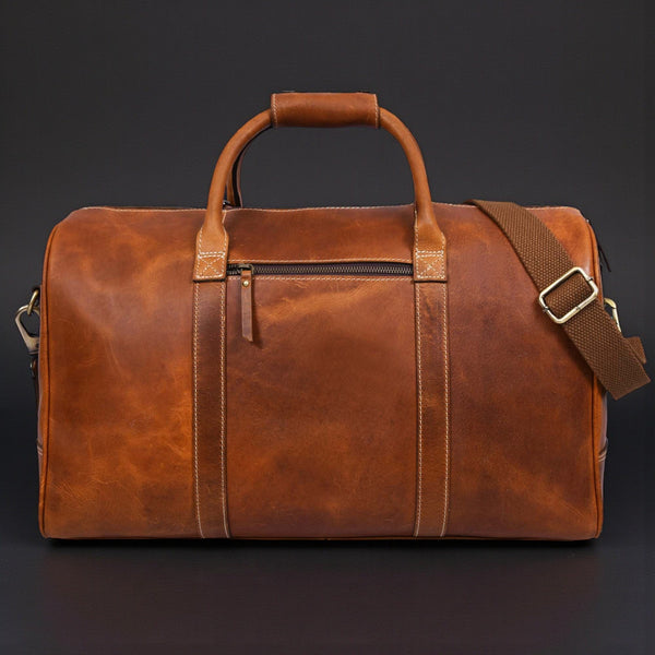 The Wayfarer Bag - Cognac Classic Full-Grain Leather Duffle Bag NAB Leather