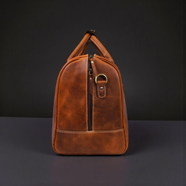 The Wayfarer Bag - Cognac Classic Full-Grain Leather Duffle Bag NAB Leather