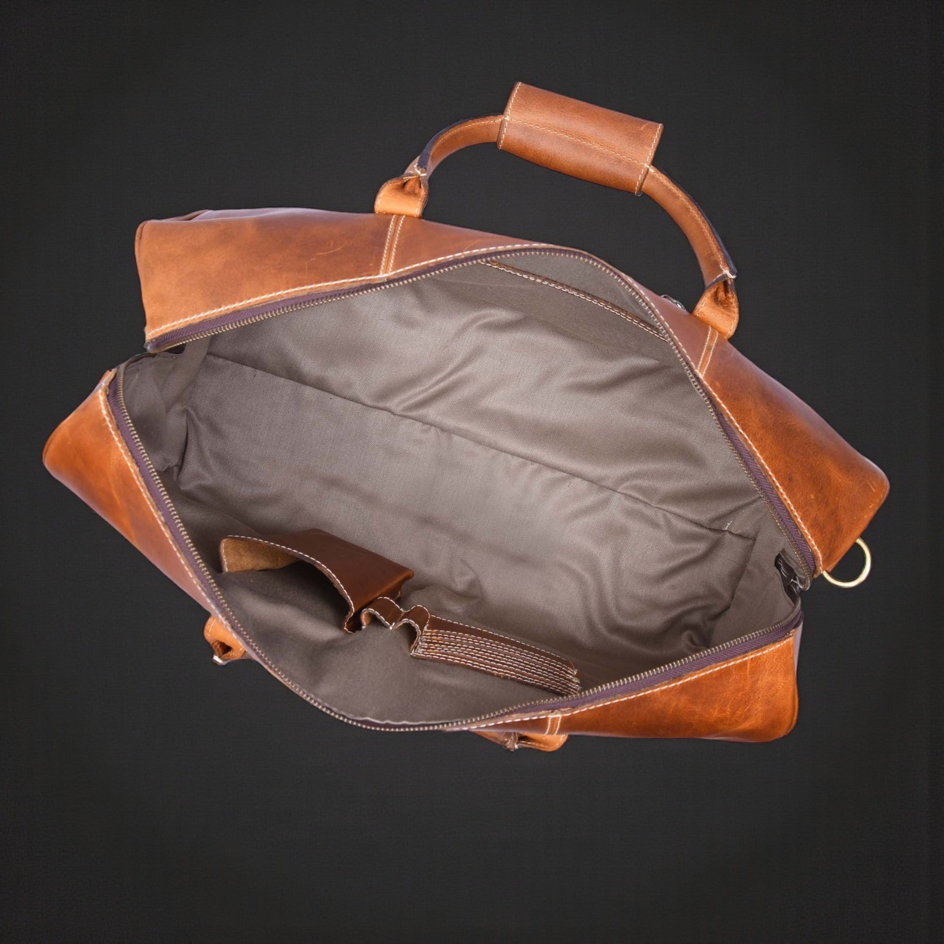 The Wayfarer Bag - Cognac Classic Full-Grain Leather Duffle Bag NAB Leather