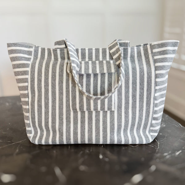Jumbo Terry Cloth Carryall Striped Beach Bag