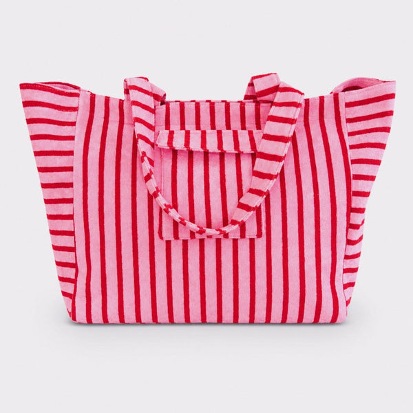 Jumbo Terry Cloth Carryall Striped Beach Bag