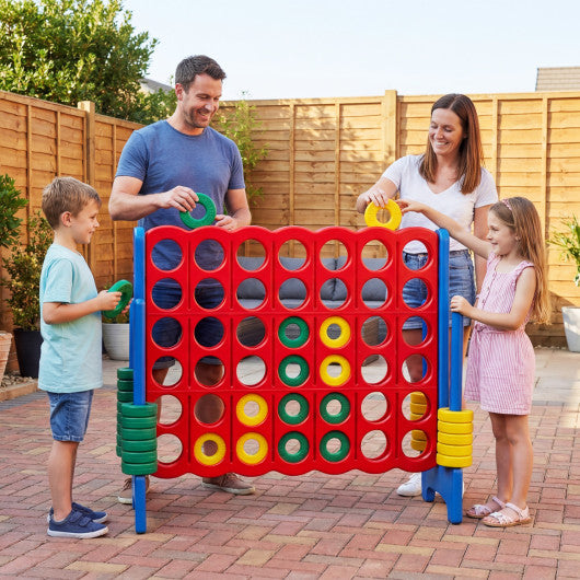 Jumbo 4-to-Score Game Set for Kids and Adults 3.5FT Tall by 4FT Wide Oversized Family Fun Game-Blue