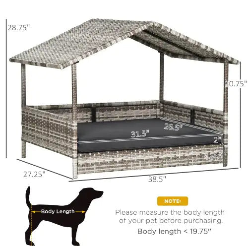 The Rattan Dog House Outdoor With Canopy Ameraeon