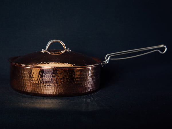Copper Saute Pan with lid, 3 quart