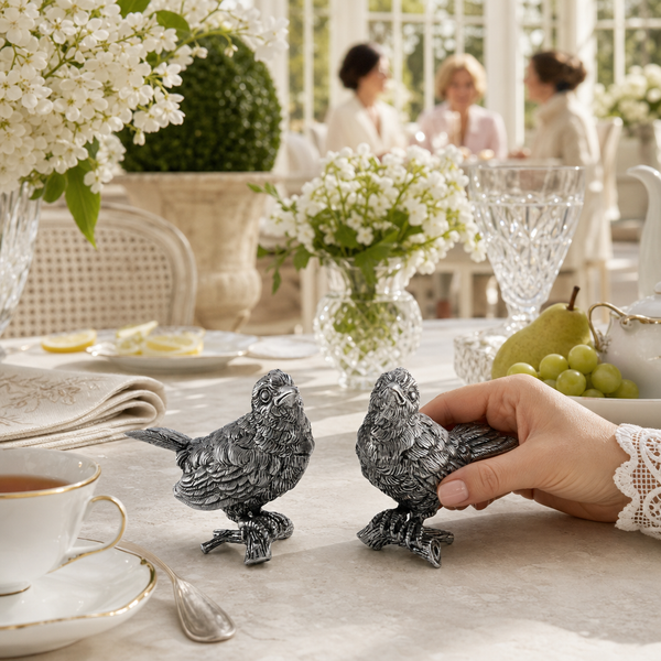 Pewter Song Birds Salt & Pepper Set