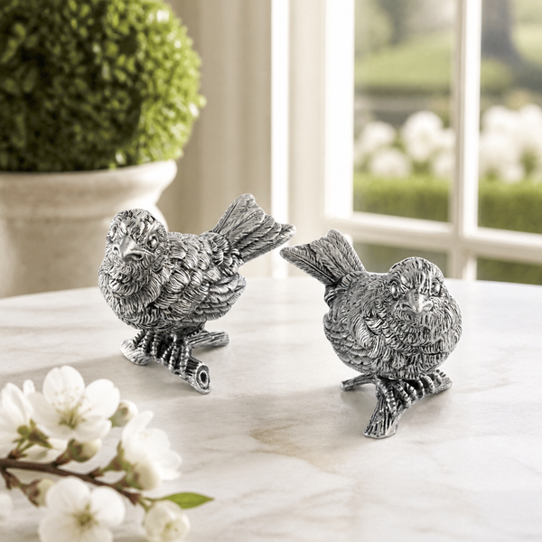 Pewter Song Birds Salt & Pepper Set