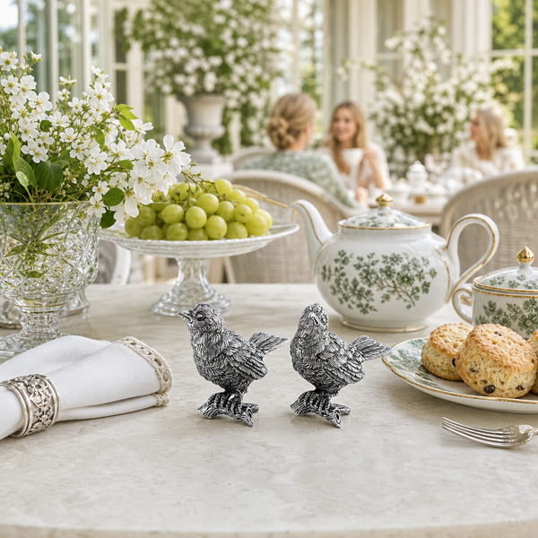 Pewter Song Birds Salt & Pepper Set