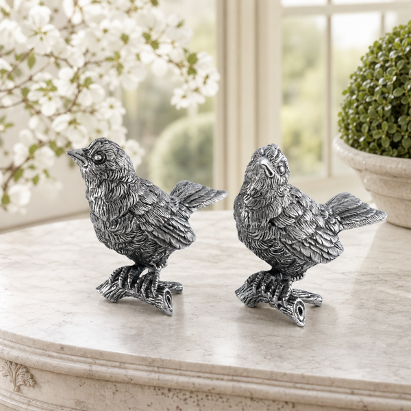 Pewter Song Birds Salt & Pepper Set