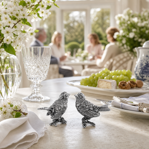 Pewter Song Birds Salt & Pepper Set