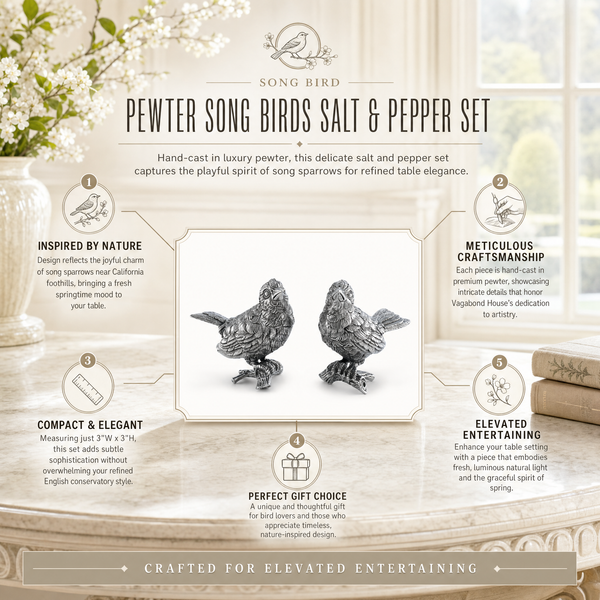 Pewter Song Birds Salt & Pepper Set