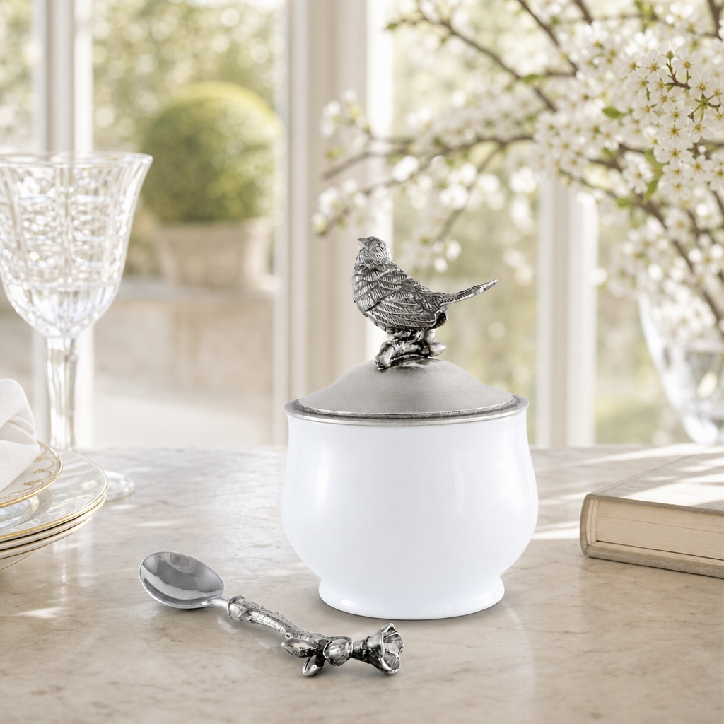 Song Bird Sugar Bowl and Spoon