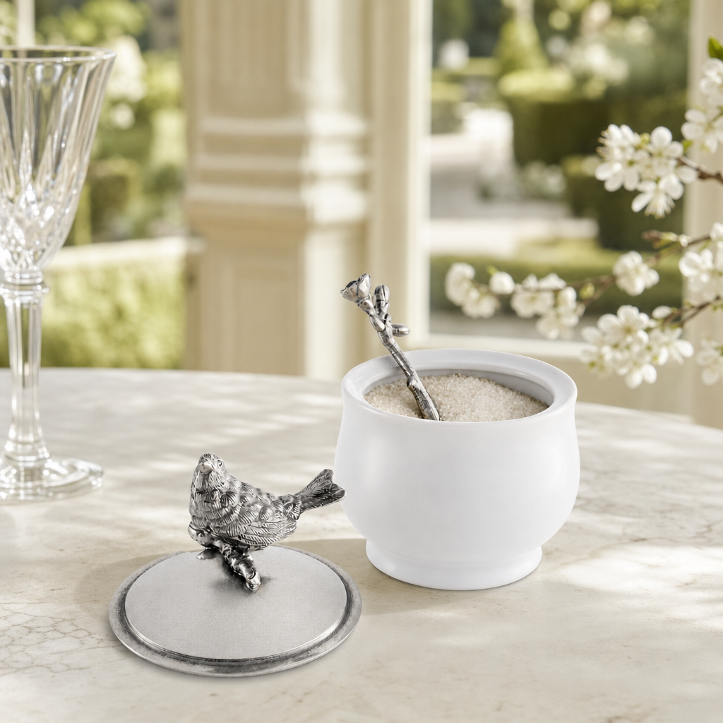 Song Bird Sugar Bowl and Spoon
