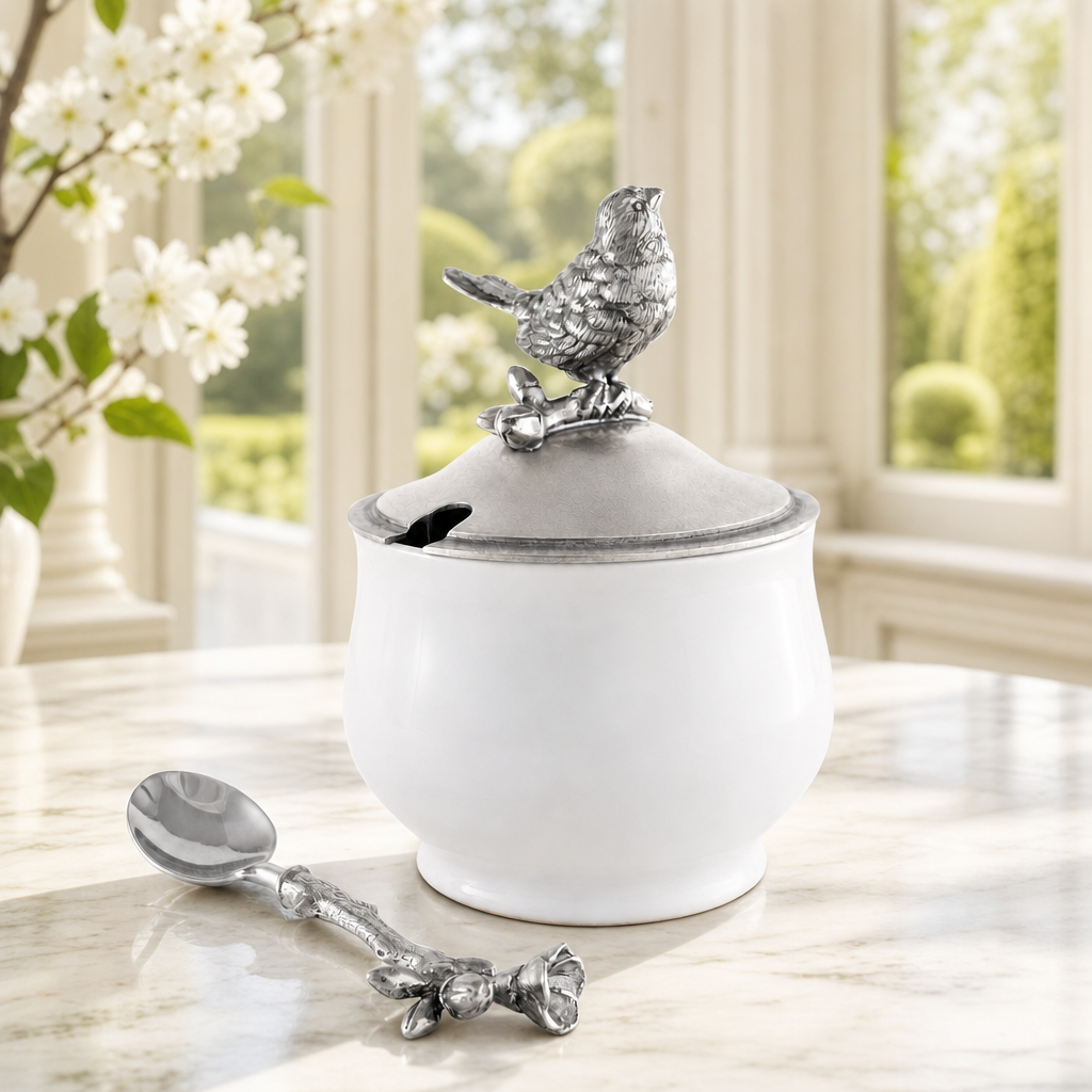Song Bird Sugar Bowl and Spoon
