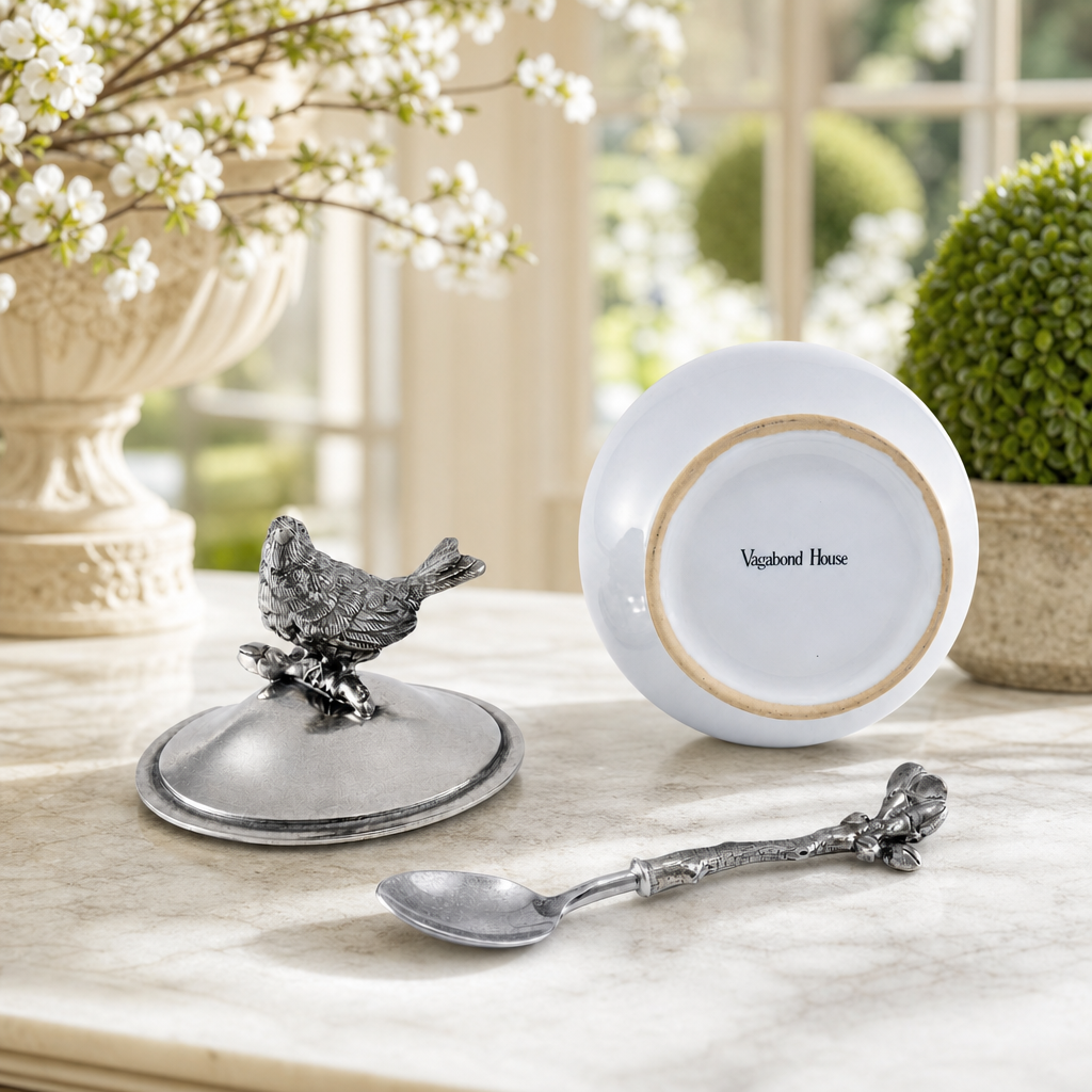 Song Bird Sugar Bowl and Spoon