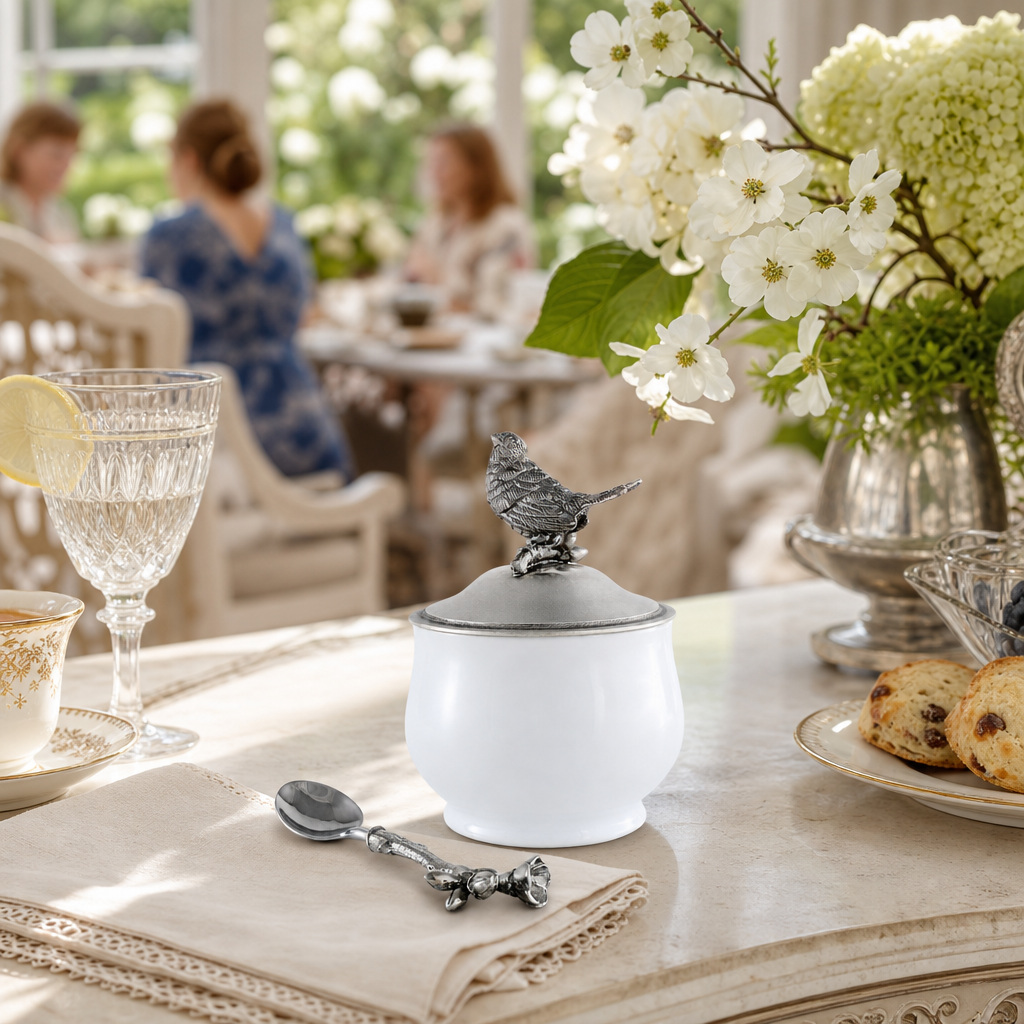 Song Bird Sugar Bowl and Spoon