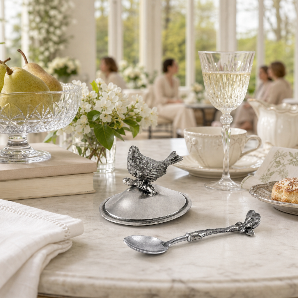 Song Bird Sugar Bowl and Spoon