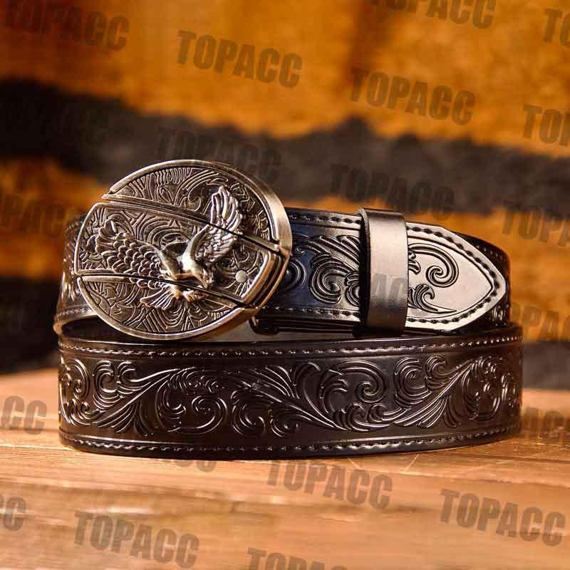 Waist41-46 Inch Black Leather Belt with Block Buckle - Gifts for You 'n Me