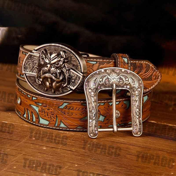 TOPACC Western Turquoise Belts - Buckle with Block - Gifts for You 'n Me