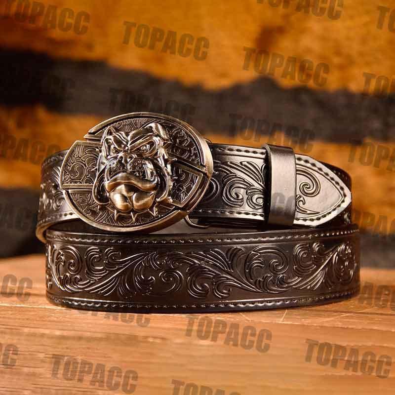 Waist41-46 Inch Black Leather Belt with Block Buckle - Gifts for You 'n Me