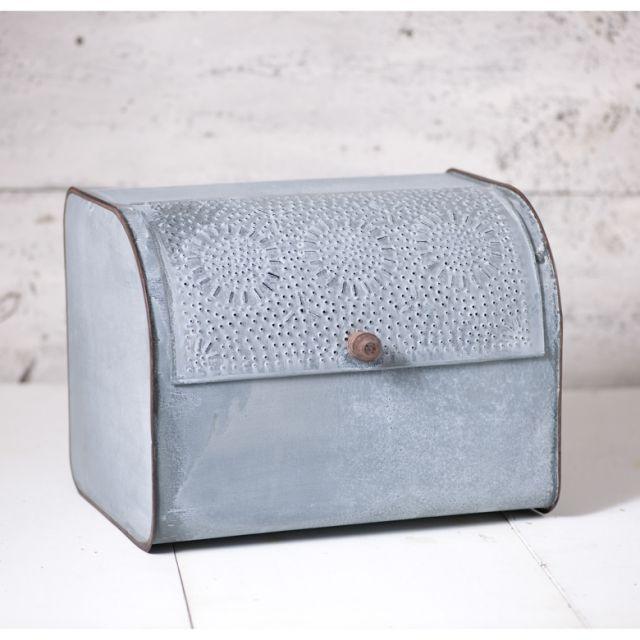 Rustic Weathered Zinc Bread Box