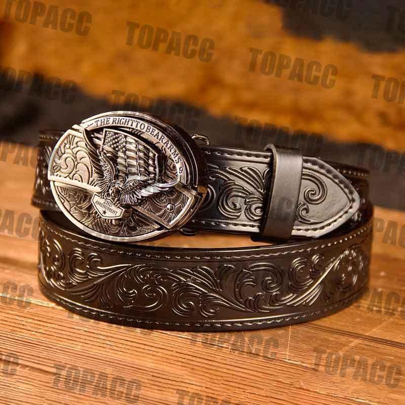 Waist41-46 Inch Black Leather Belt with Block Buckle - Gifts for You 'n Me
