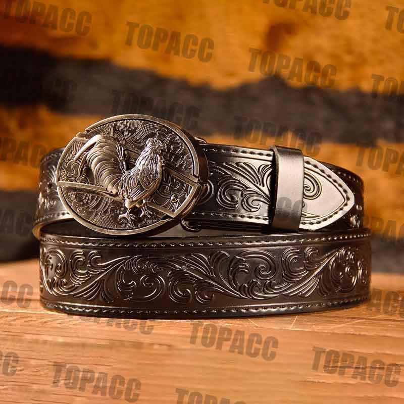 Waist41-46 Inch Black Leather Belt with Block Buckle - Gifts for You 'n Me