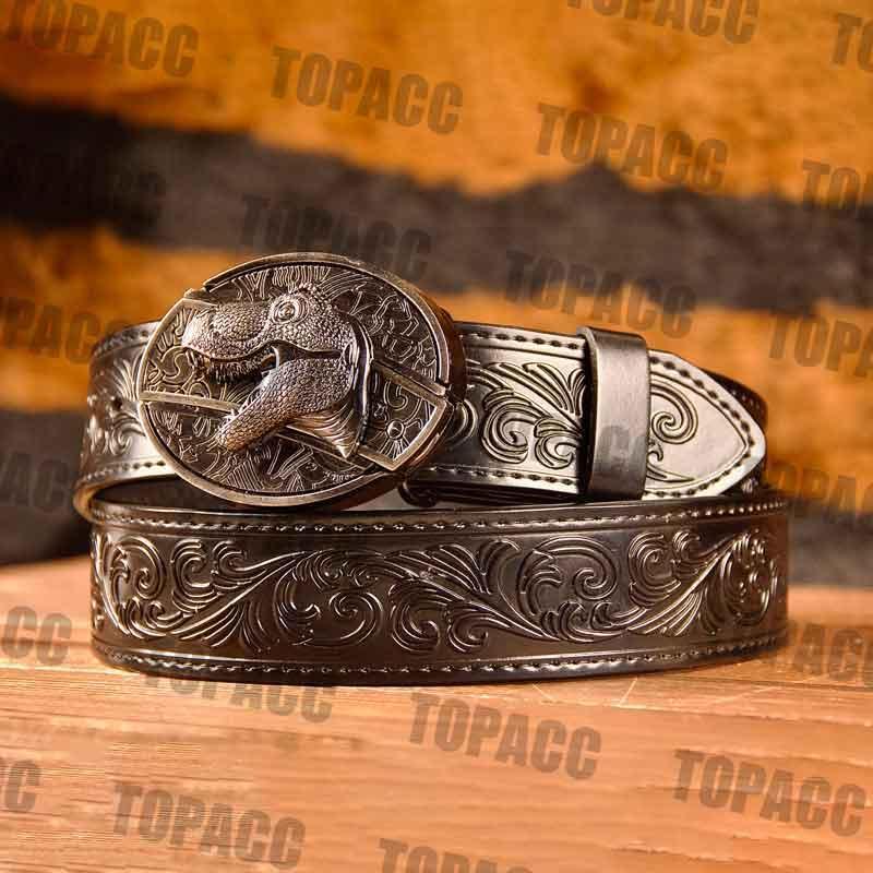 Waist41-46 Inch Black Leather Belt with Block Buckle - Gifts for You 'n Me