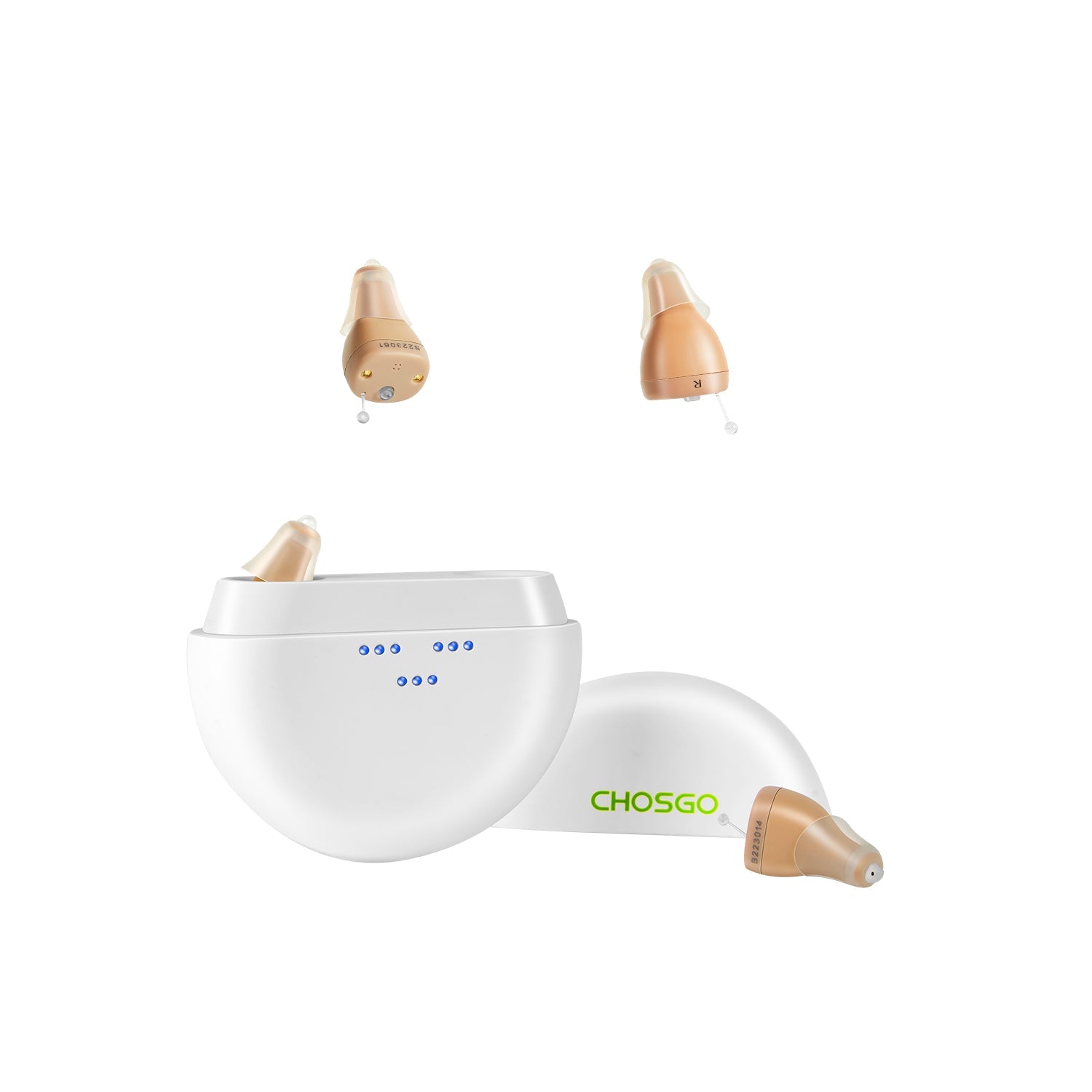 CHOSGO K419R Rechargeable Digital Mini CIC Hearing Aids | Invisible OTC FDA-Registered (Pair)