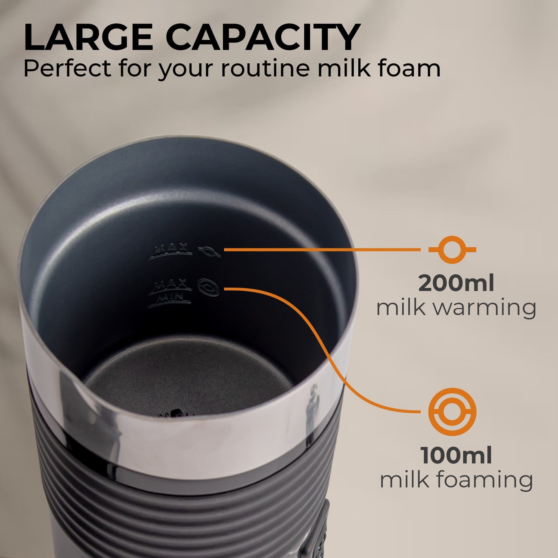 Pour-in Milk Frother w/ Silicone Base, KF6061 Kaffe Products