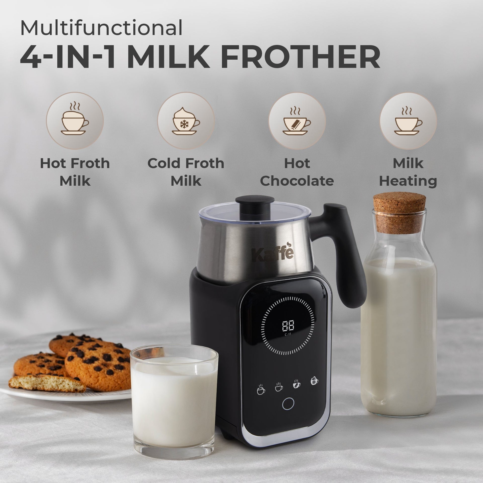 Pour-in Premium Milk Frother w/ Digital Screen, KF6075 Kaffe Products
