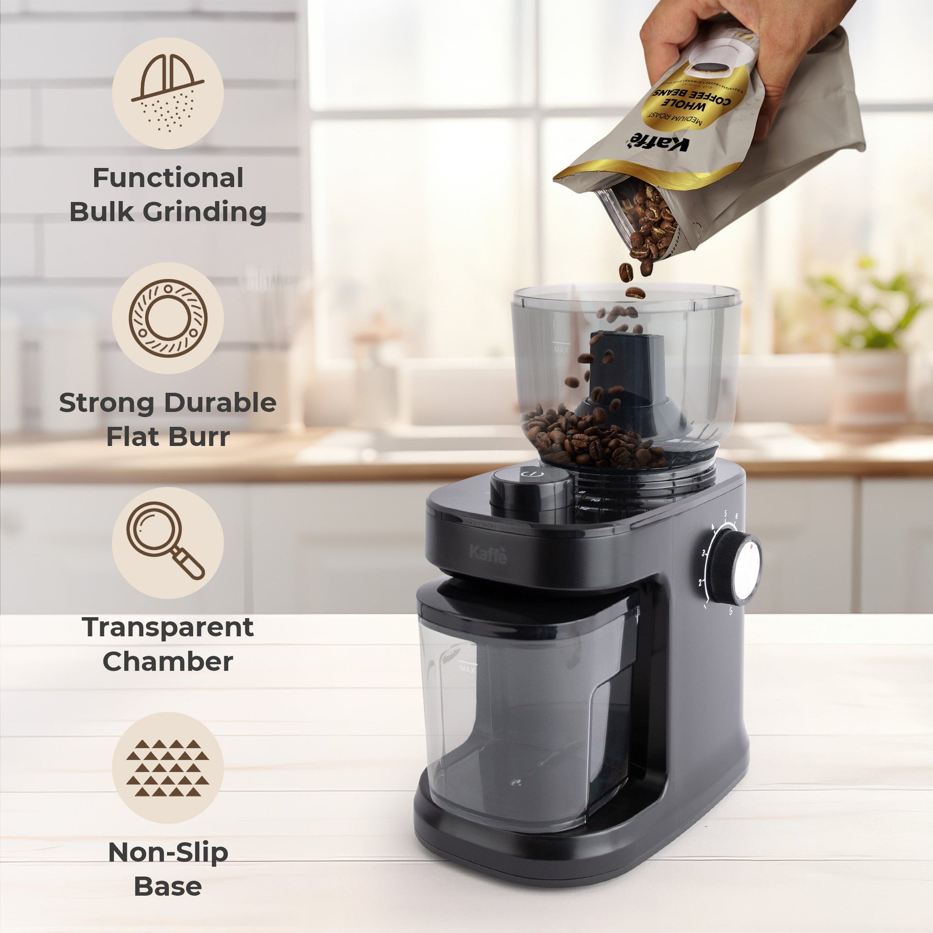 Burr Coffee Grinder, KF8061 Kaffe Products