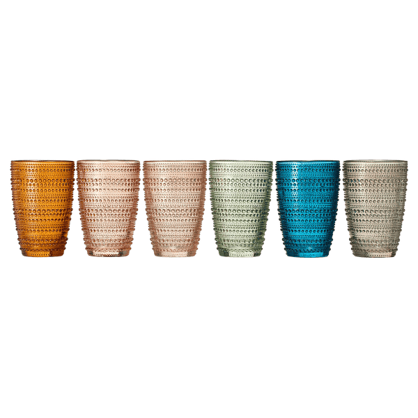 Tonal Hobnail Highball Glassware, Set of 6
