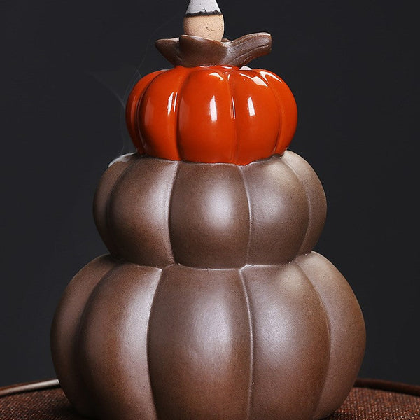 LED Lamp Pumpkin Halloween Waterfall Backflow Incense Burner