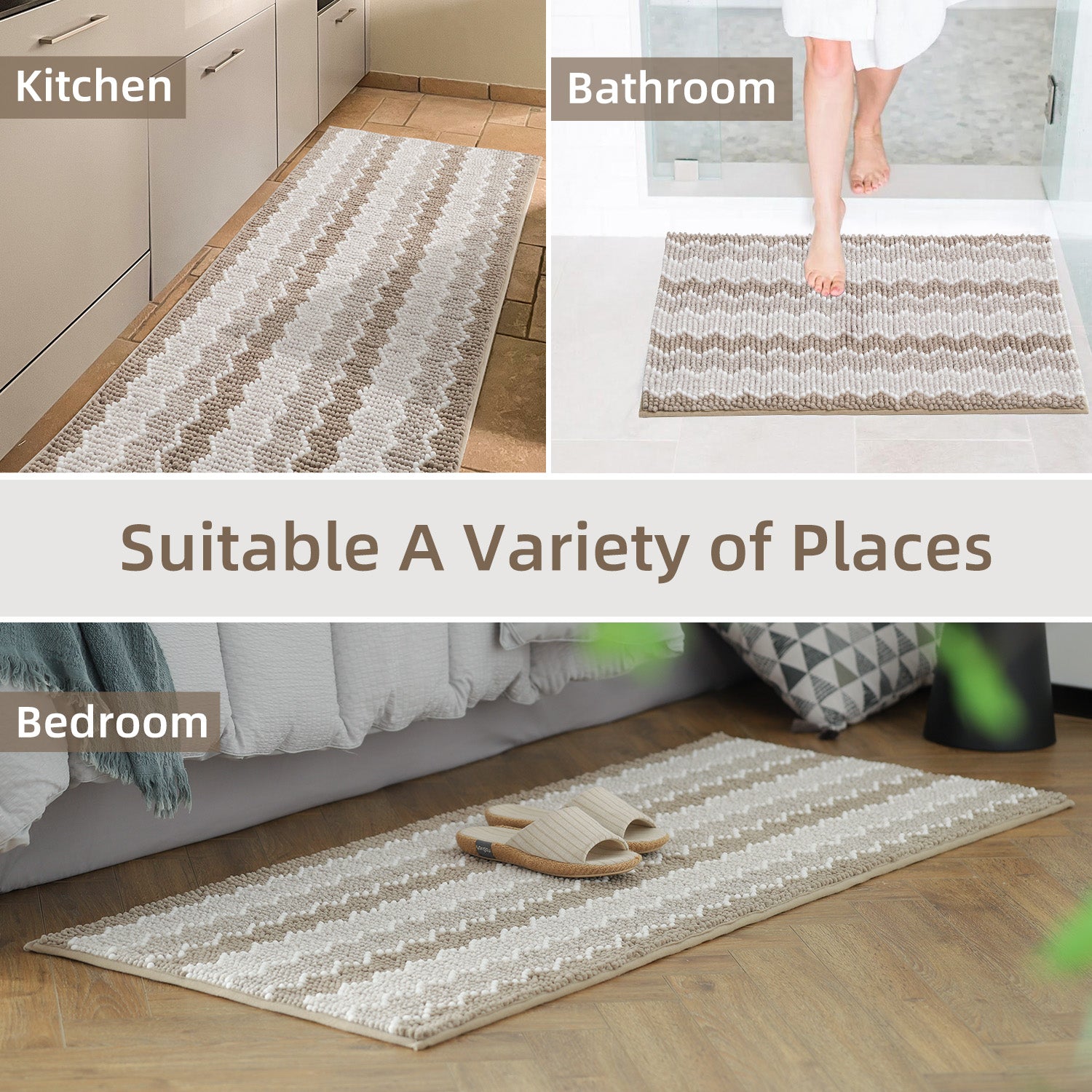 Kasentex Soft Absorbent Durable Non-Slip Bathroom Rug Mat, Room Decor, Graduation Gifts, Fathers Day Gift, Mother Gift