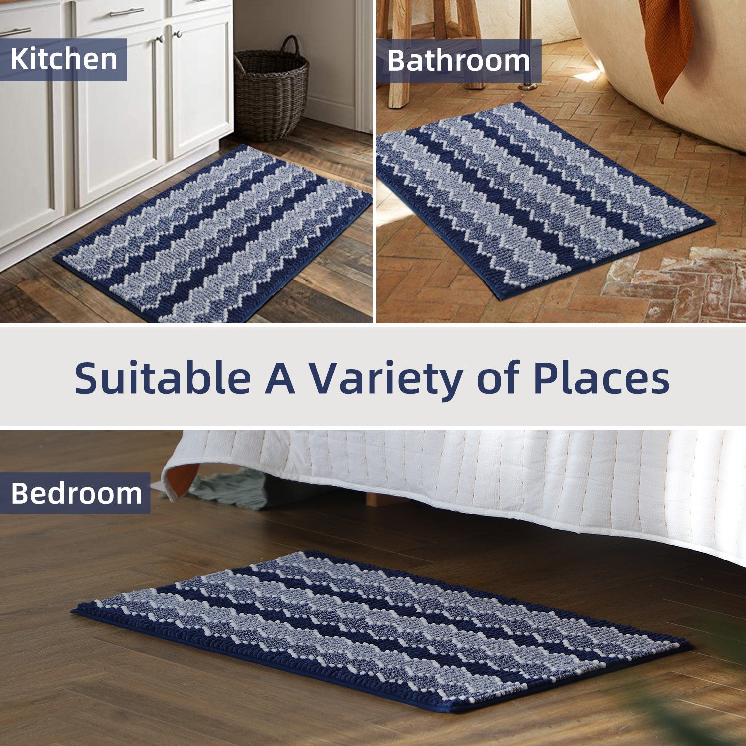 Kasentex Soft Absorbent Durable Non-Slip Bathroom Rug Mat, Room Decor, Graduation Gifts, Fathers Day Gift, Mother Gift