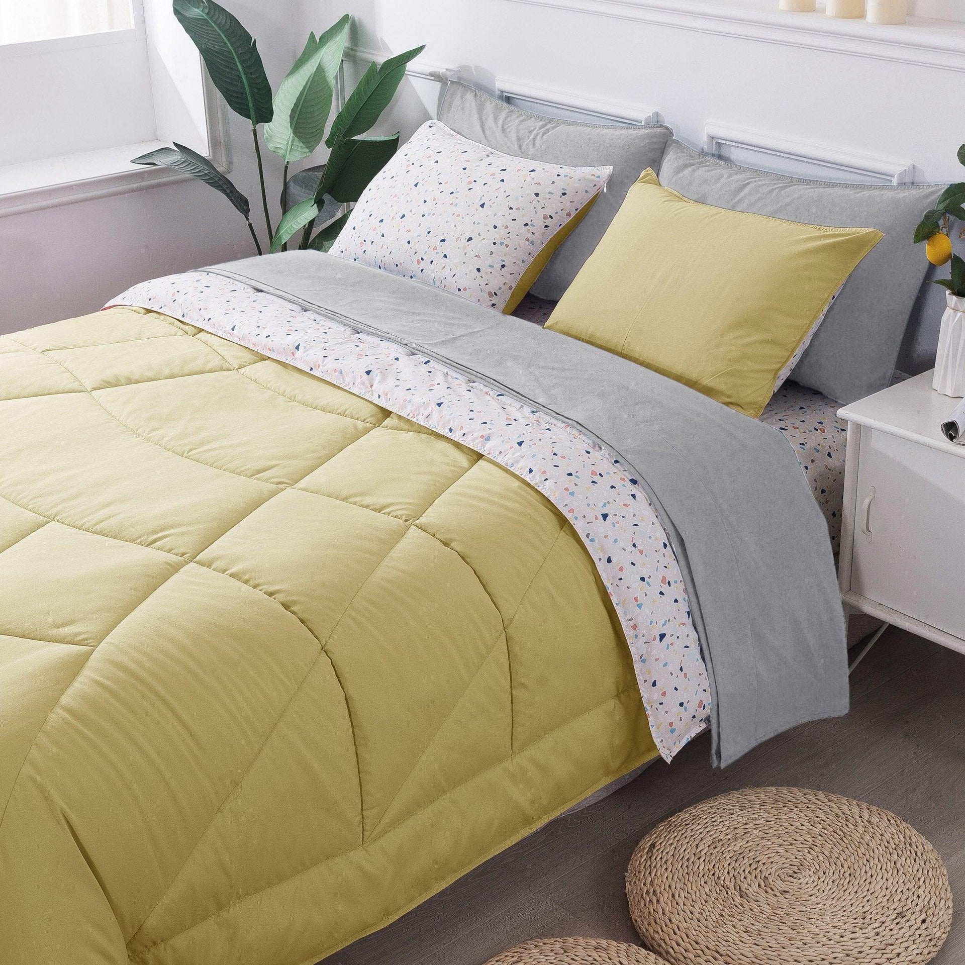 Kasentex Reversible 5 and 7 Piece Ultra Soft Cozy Bed Comforter Sets, Room Decor