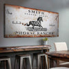 Rustic Horse Ranch Sign - 20x10 inch Medium Premium Gallery Wrapped / Style 1