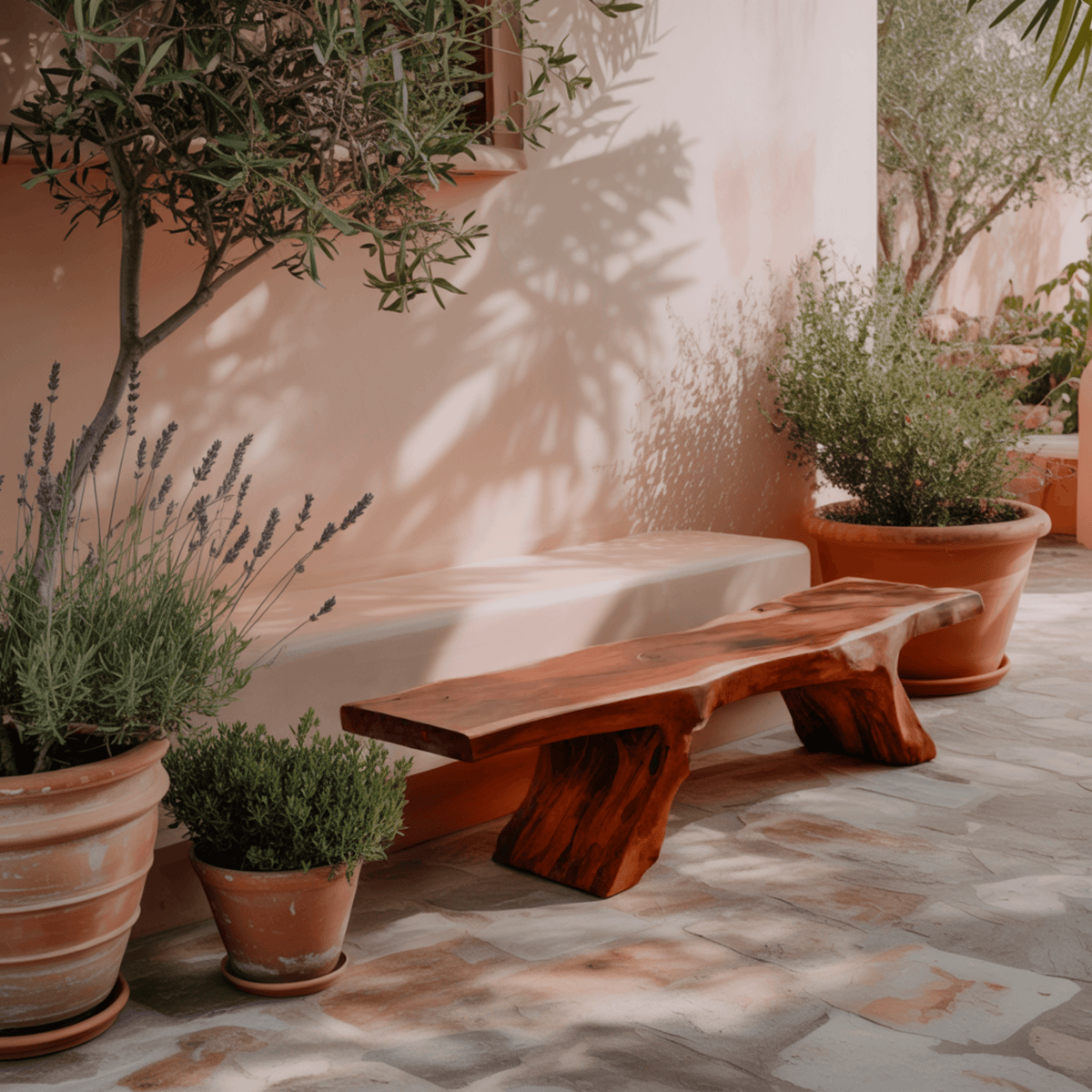 Kael Nature-Inspired Solid Wood Outdoor Bench