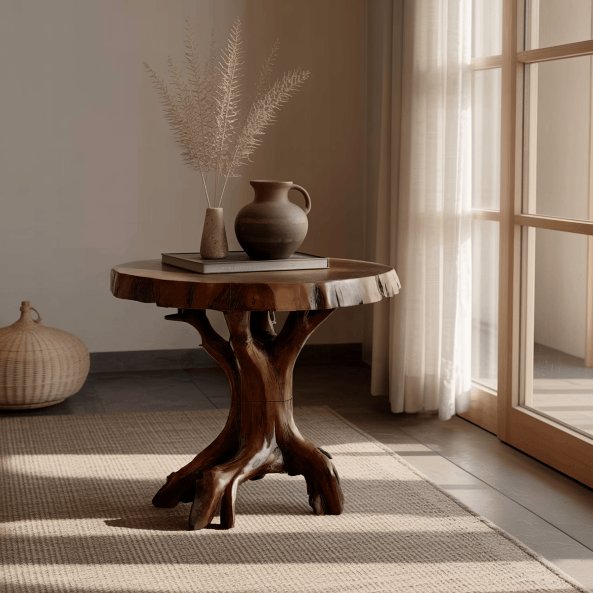 Kaelis Nature-Inspired Solid Wood Side Table