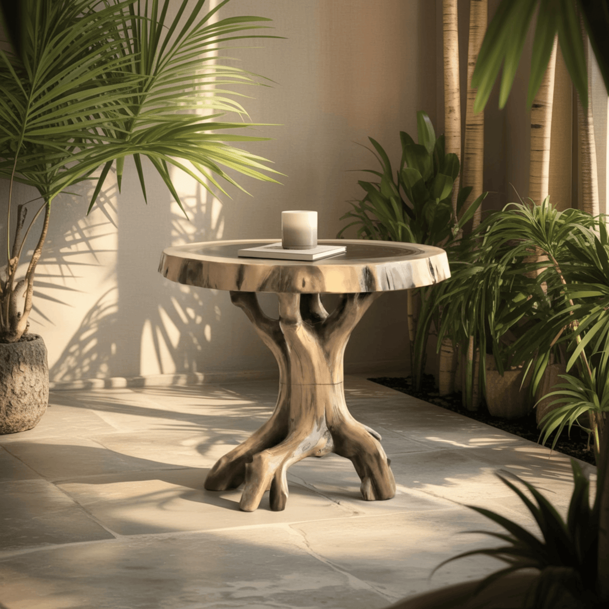 Kaelis Nature-Inspired Solid Wood Side Table