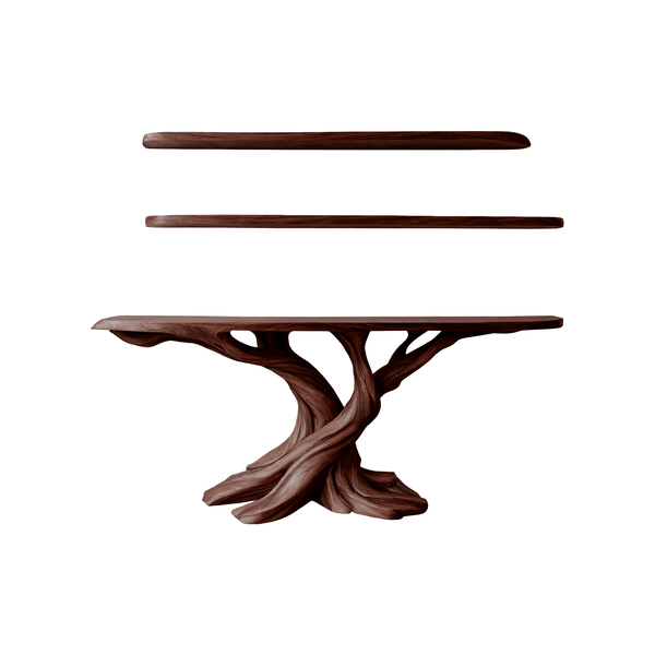 Kaelorin Live Edge Solid Wood Console Table with Shelves