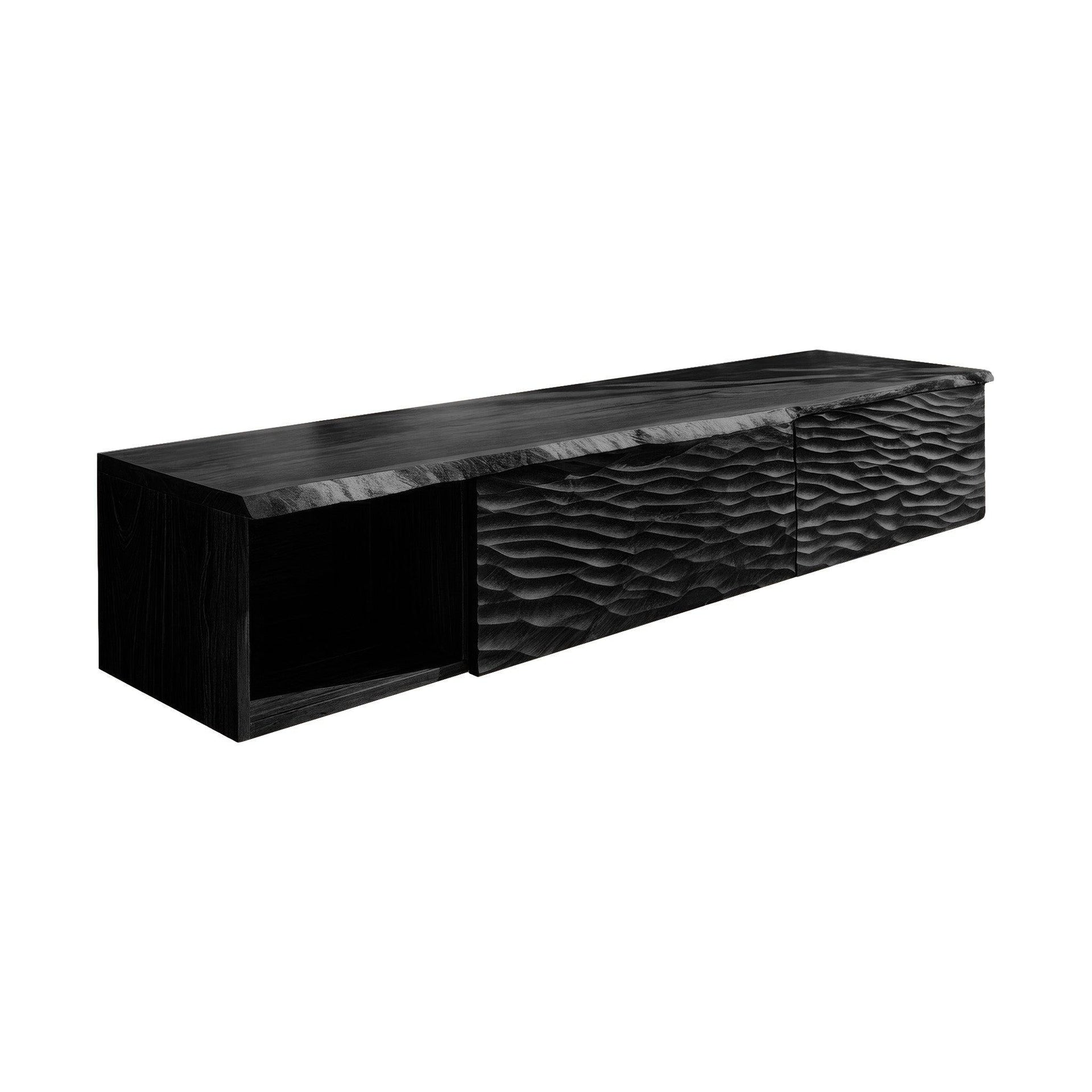 Kaevor Sculpted Solid Wood Floating Bathroom Vanity With Drawers